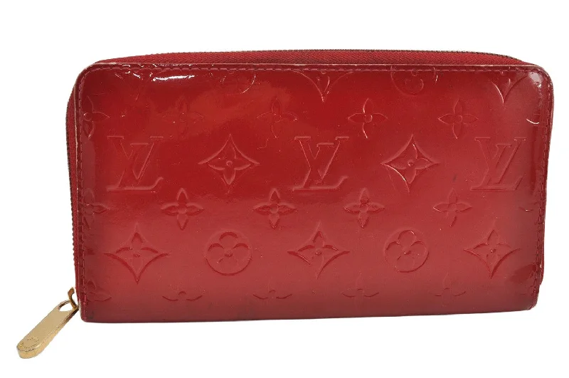 Authentic Louis Vuitton Vernis Zippy Organizer Long Wallet Red M93611 LV 1809K