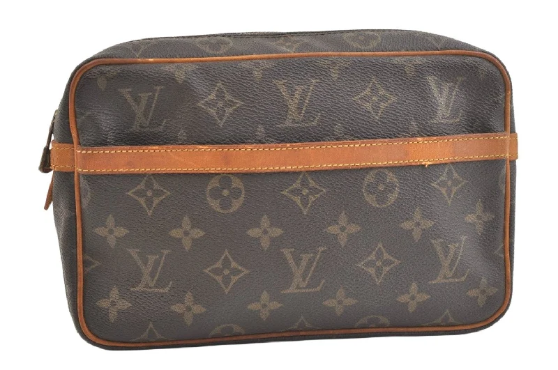 Authentic Louis Vuitton Monogram Compiegne 23 Clutch Hand Bag M51847 LV 2421K