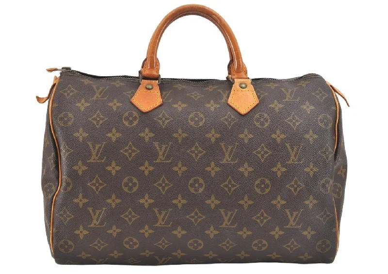 Authentic Louis Vuitton Monogram Speedy 35 Hand Boston Bag M41524 LV 2351K