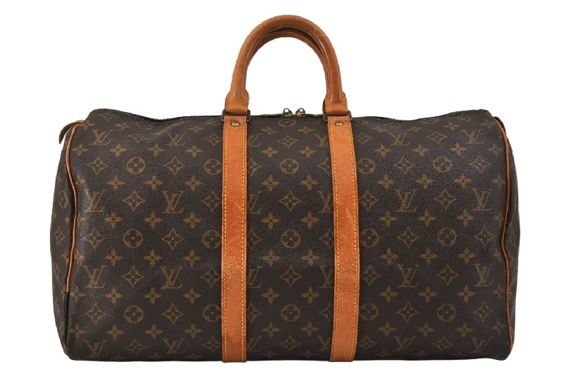 Authentic Louis Vuitton Monogram Keepall 45 Travel Boston Bag M41428 LV 2374K