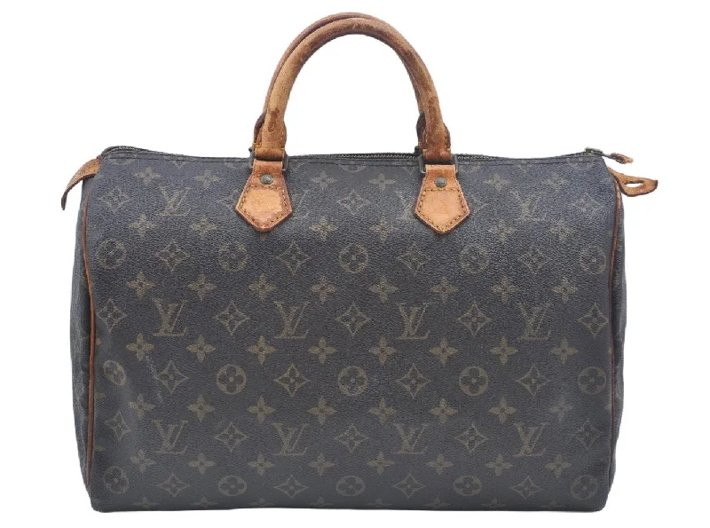 Authentic Louis Vuitton Monogram Speedy 35 Hand Boston Bag M41524 LV 2578K