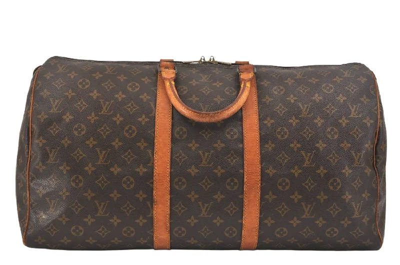 Authentic Louis Vuitton Monogram Keepall 55 Travel Boston Bag M41424 LV 2901K