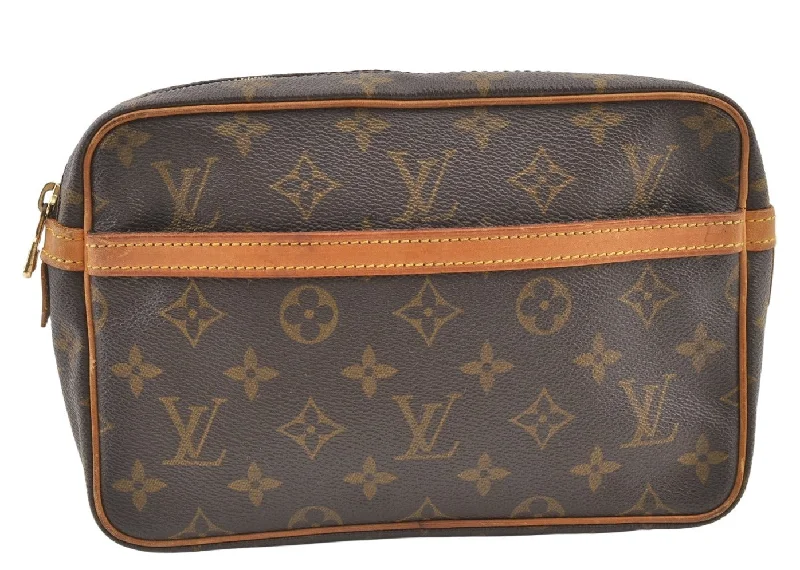 Authentic Louis Vuitton Monogram Compiegne 23 Clutch Hand Bag M51847 LV 1460K