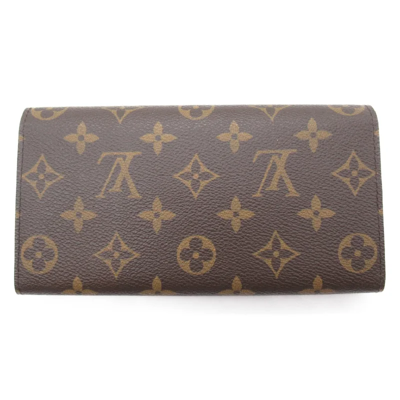 Louis Vuitton Portefolio Sarah Double Fold Wallet Wallet PVC Coated Canvas Monogram   Brown M61734