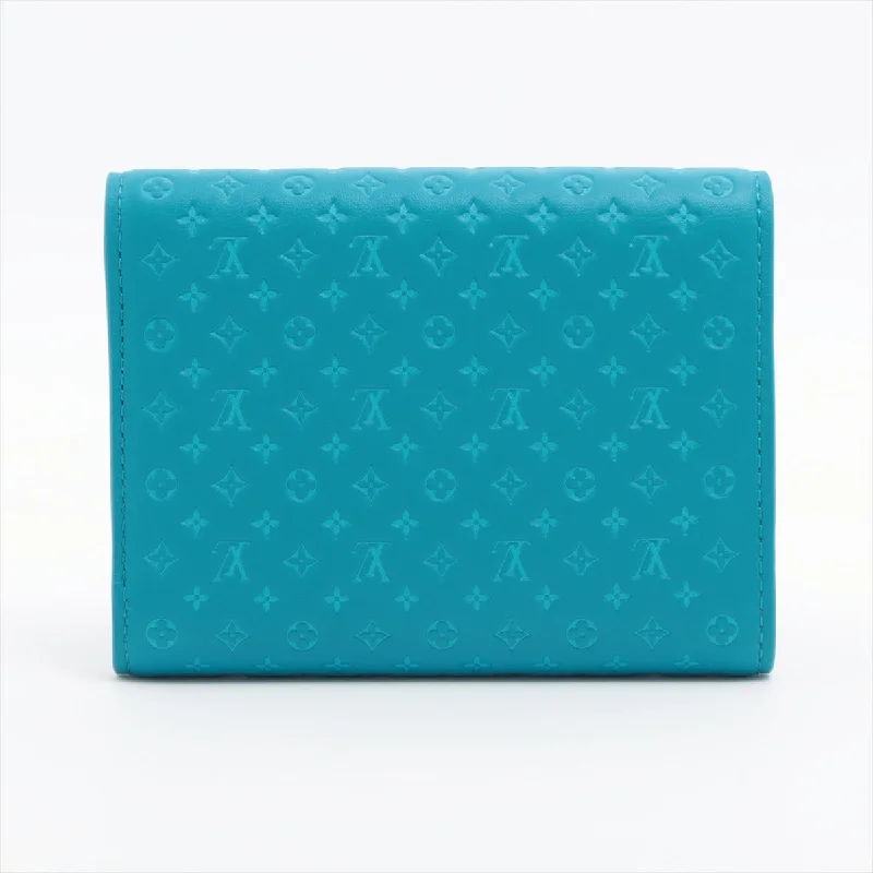 Louis Vuitton Nanograms Portefolio Victoria M82314 Blue Compact Wallet