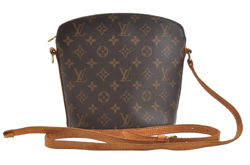 Authentic Louis Vuitton Monogram Drouot Shoulder Cross Bag M51290 Junk 2849K