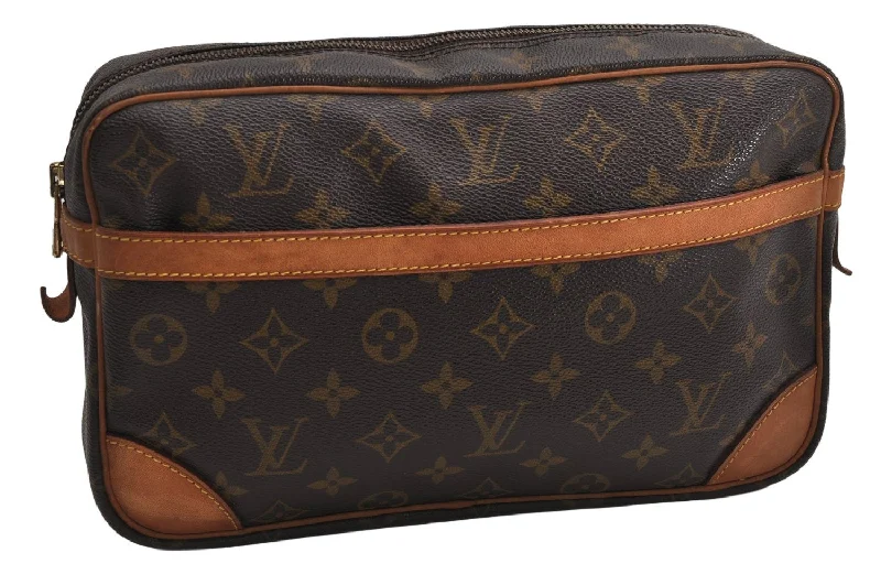 Authentic Louis Vuitton Monogram Compiegne 28 Clutch Hand Bag M51845 LV 1997K