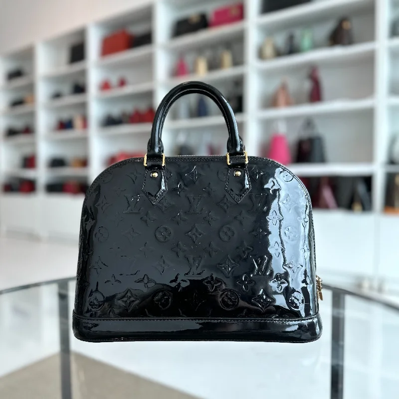 *Recolor* Louis Vuitton LV Alma PM Vernis Patent Leather Black GHW