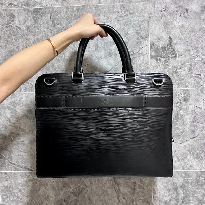 LV Bassano Briefcase GM Black EPI Leather