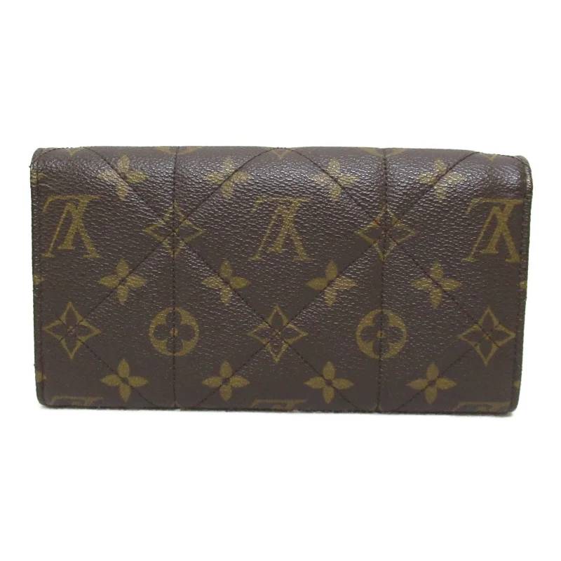 Louis Vuitton Louis Vuitton Portefolio Sarah Zip Long Wallet Double Fold Wallet Wallet PVC Coated Canvas Monogram Etwer  Brown  M66556