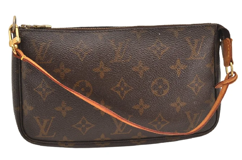 Authentic Louis Vuitton Monogram Pochette Accessoires Pouch M51980 LV 2918K