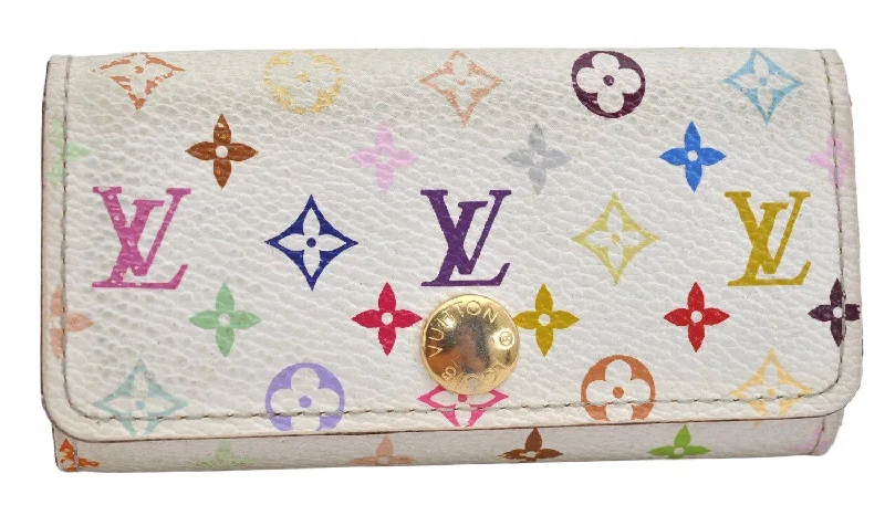 Auth Louis Vuitton Monogram Multicolor Multicles 4 Key Case M60043 White 1689K