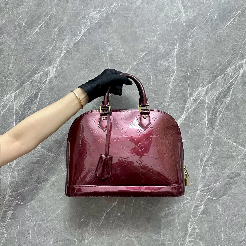 LV Alma PM Vernis Patent Leather Burgundy GHW Louis Vuitton