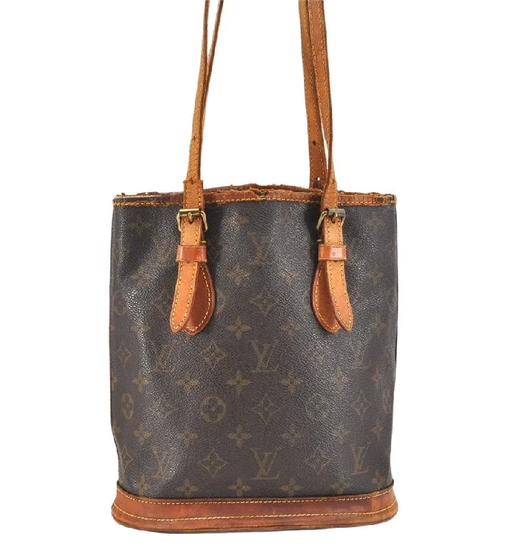 Authentic Louis Vuitton Monogram Bucket PM Shoulder Tote Bag M42238 Junk 2407K