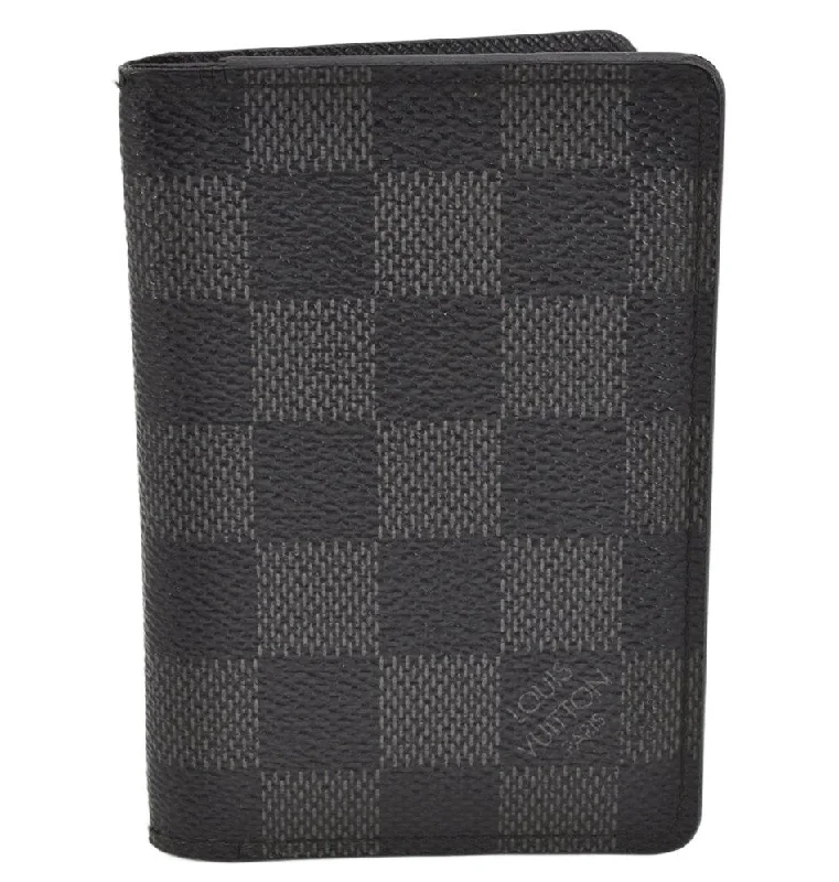 Authentic Louis Vuitton Damier Graphite Organizer De Posh N63075 Card Case 1664K