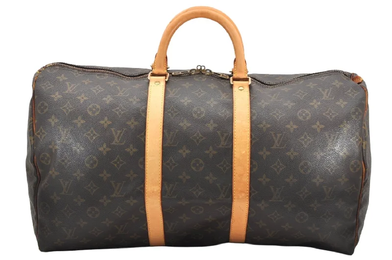 Authentic Louis Vuitton Monogram Keepall 50 Travel Boston Bag M41426 LV 2638K