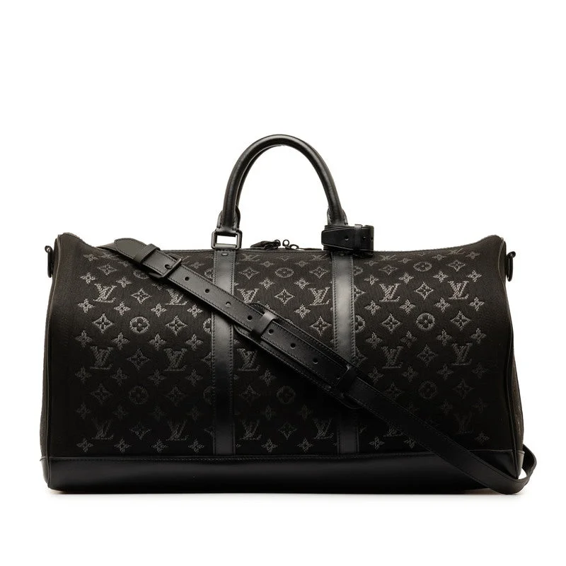 Louis Vuitton Monogram Lightup Keepall Bandouliere 50 Boston Bag Shoulder Bag 2WAY M44770 Black Multicolor Nylon Leather Men Louis Vuitton