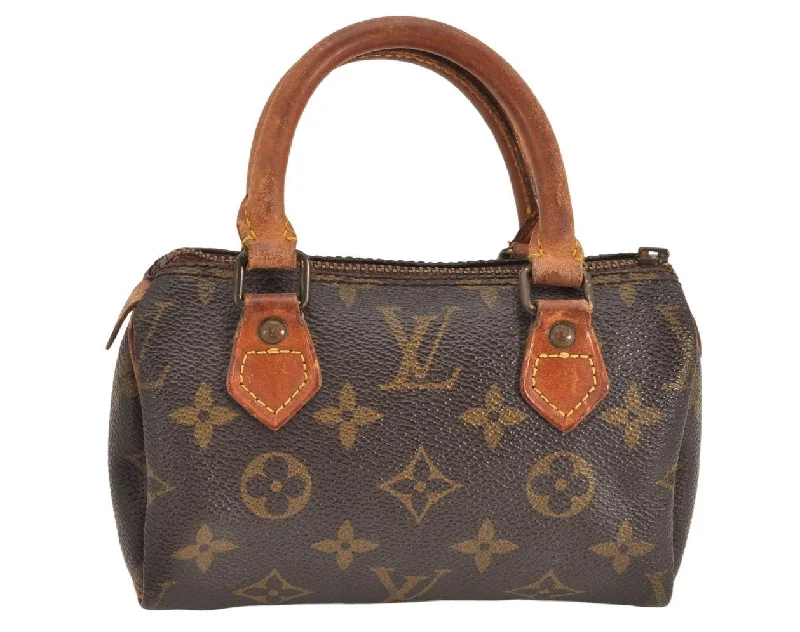 Authentic Louis Vuitton Monogram Mini Speedy Hand Bag Purse Old Model Junk 2946K