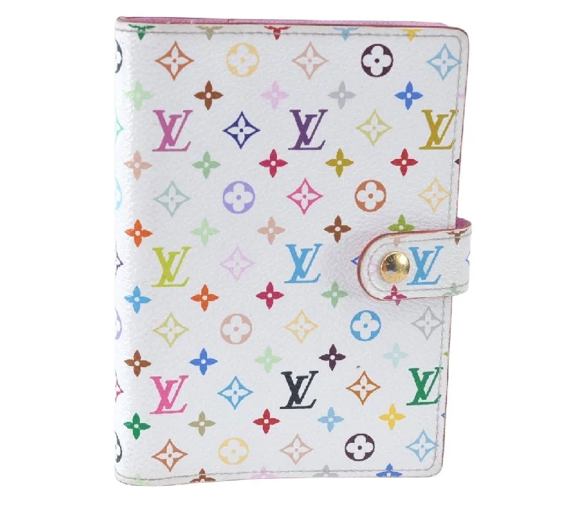 Louis Vuitton Monogram Multicolor Agenda PM Notebook Cover White Pink 2602K