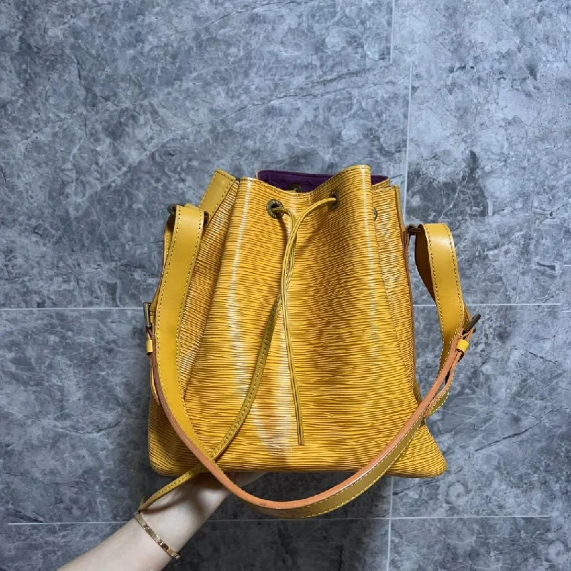 Authentic LV Louis Vuitton Vintage Neo Epi Leather Bucket Bag Yellow