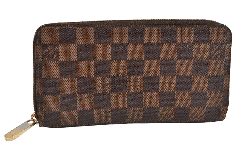 Authentic Louis Vuitton Damier Zippy Long Wallet Purse N60015 LV 1875K