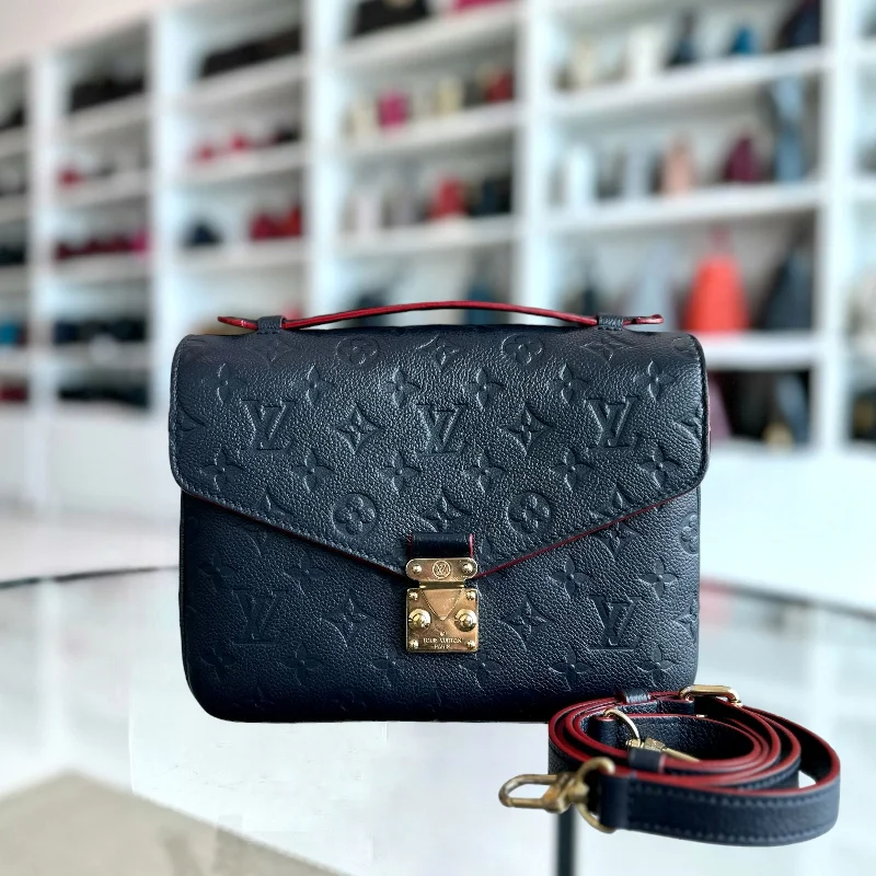 Louis Vuitton LV Pochette Metis Empreinte Leather Marine Rogue Dark Blue GHW