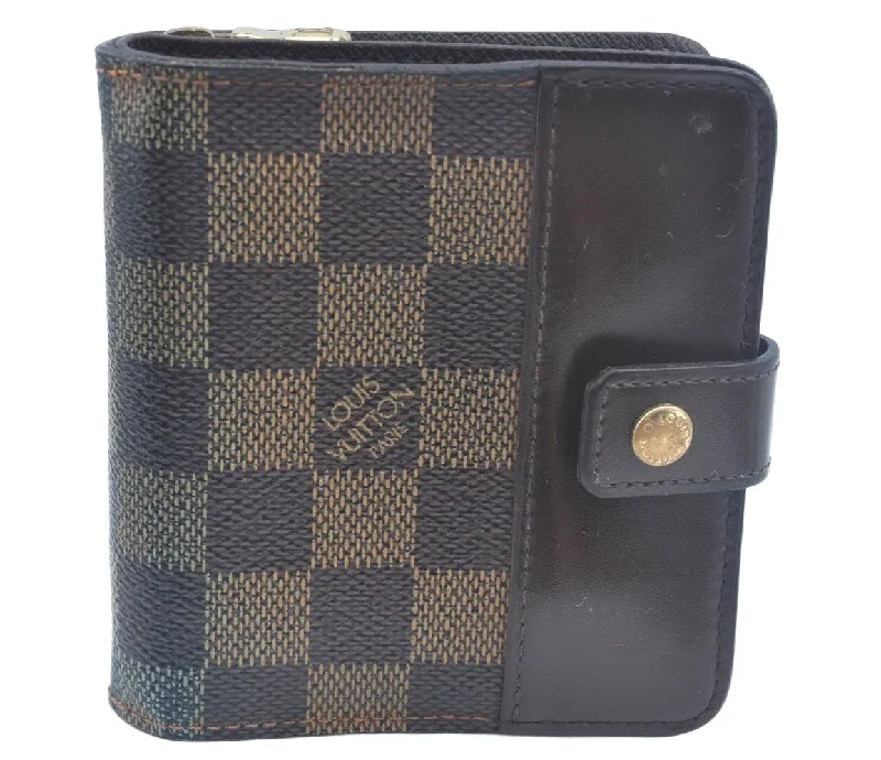 Auth Louis Vuitton Monogram Compact Zip Bifold Wallet Purse M61667 LV Junk L0136