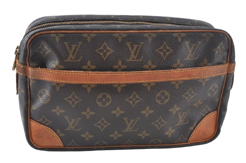 Authentic Louis Vuitton Monogram Compiegne 28 Clutch Hand Bag M51845 LV 2006K