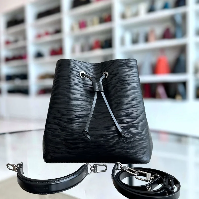 Louis Vuitton LV Neo Noe MM EPI Leather Bucket Bag Black SHW