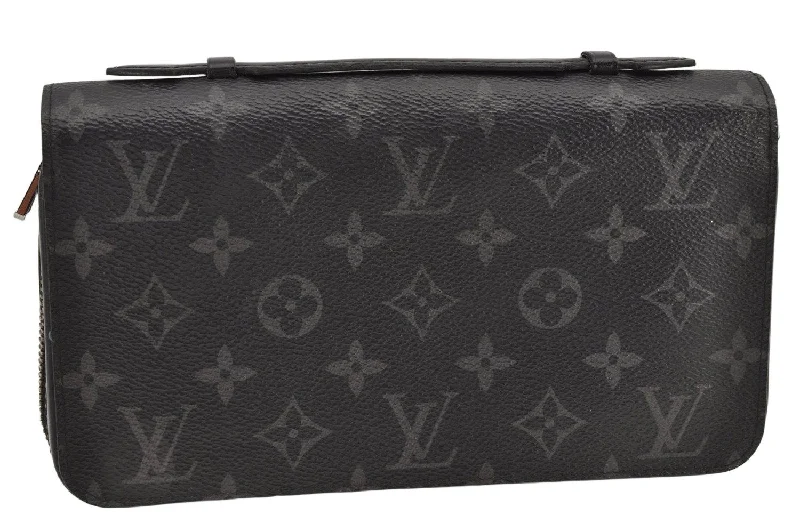 Authentic Louis Vuitton Monogram Eclipse Zippy XL Wallet M61698 LV 2920K