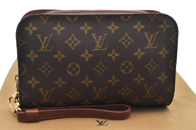 Authentic Louis Vuitton Monogram Orsay Clutch Hand Bag Purse M51790 LV 2655K