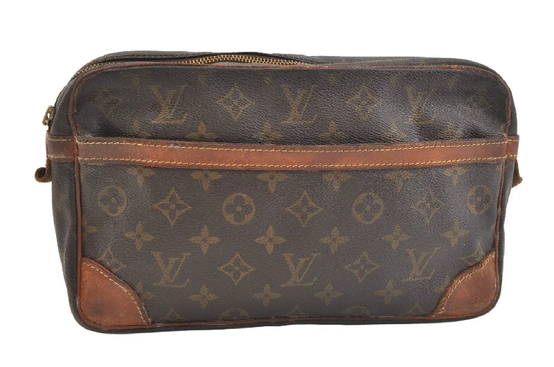 Authentic Louis Vuitton Monogram Compiegne 28 Clutch Hand Bag M51845 Junk 2419K