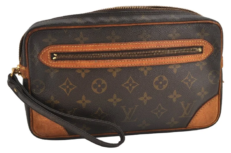 Authentic Louis Vuitton Monogram Marly Dragonne GM M51825 Clutch Bag Junk 2480K