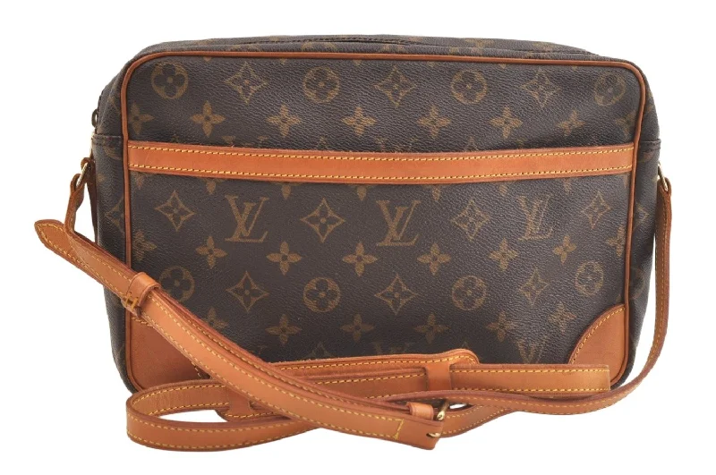 Authentic Louis Vuitton Monogram Trocadero 30 Shoulder Cross Bag M51272 LV 2853K