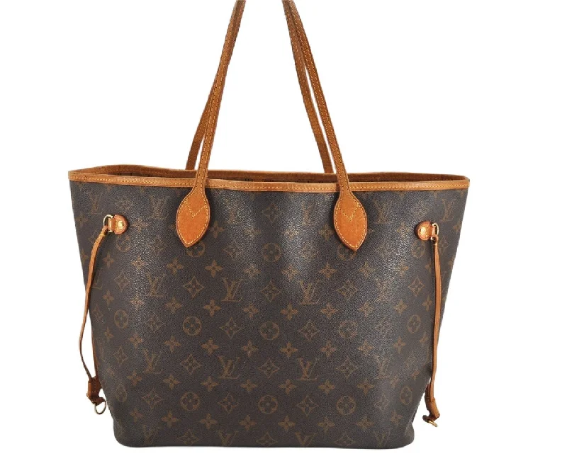 Authentic Louis Vuitton Monogram Neverfull MM Shoulder Tote Bag M40156 LV 1908K