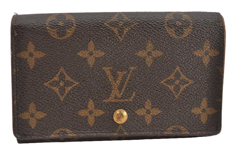 Auth Louis Vuitton Monogram Porte Monnaie Billets Tresor Wallet M61730 LV 1637K