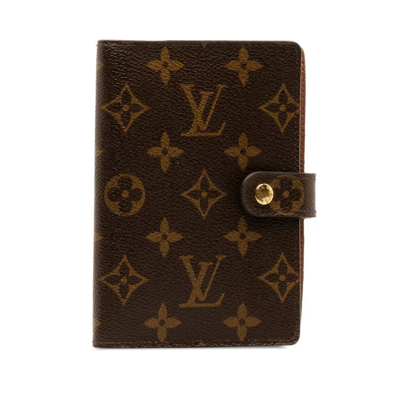 Louis Vuitton Monogram Agenda PM Handbook Cover Binder R20005 Brown