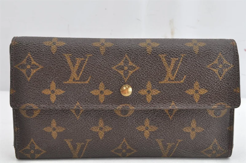 Authentic Louis Vuitton Monogram Porte Tresor International M61215 Wallet 1559K