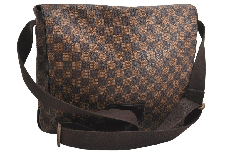 Authentic Louis Vuitton Damier Brooklyn MM Shoulder Cross Bag N51211 LV 1736K