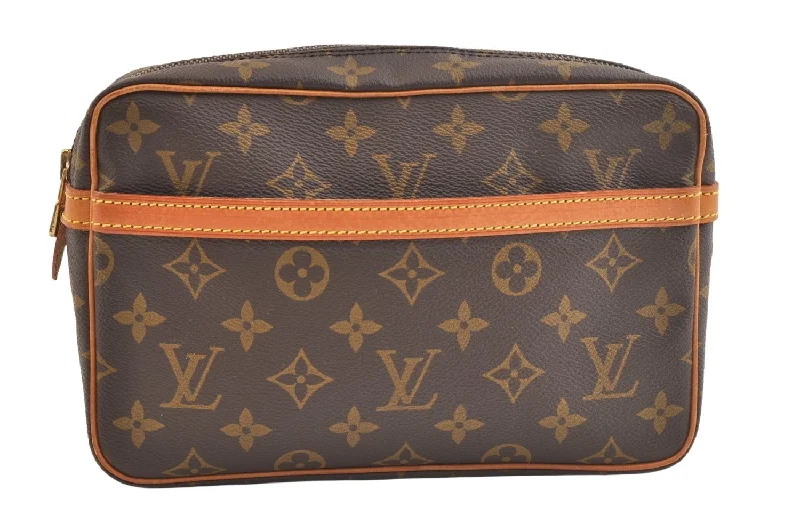 Authentic Louis Vuitton Monogram Compiegne 23 Clutch Hand Bag M51847 LV 2538K