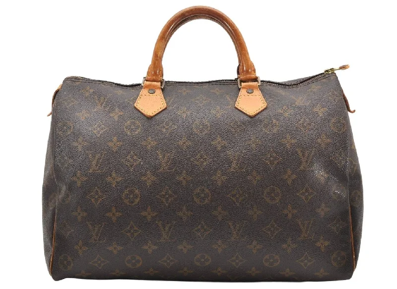 Authentic Louis Vuitton Monogram Speedy 35 Hand Boston Bag M41524 LV 2620K