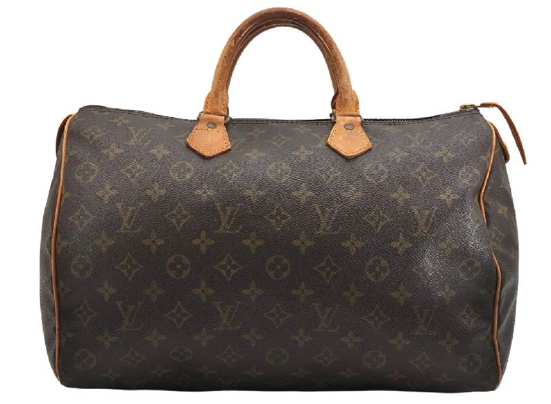 Authentic Louis Vuitton Monogram Speedy 35 Hand Boston Bag M41524 LV 1459K