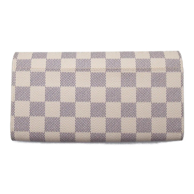 Louis Vuitton Louis Vuitton Portefolio Sarah Double Fold Wallet Wallet PVC Coated Canvas Damier Azul   White N63208