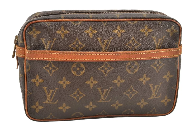 Authentic Louis Vuitton Monogram Compiegne 23 Clutch Hand Bag M51847 LV 2551K