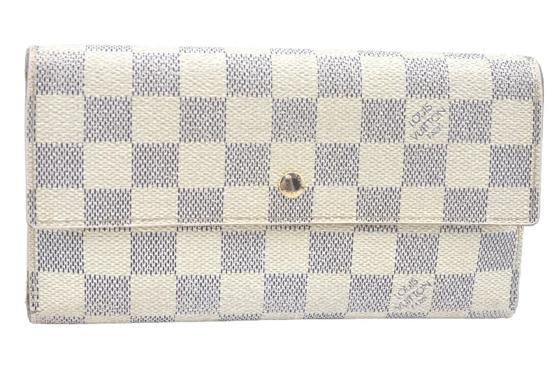 Auth Louis Vuitton Damier Azur Portefeuille International Wallet N61732 LV 0724J