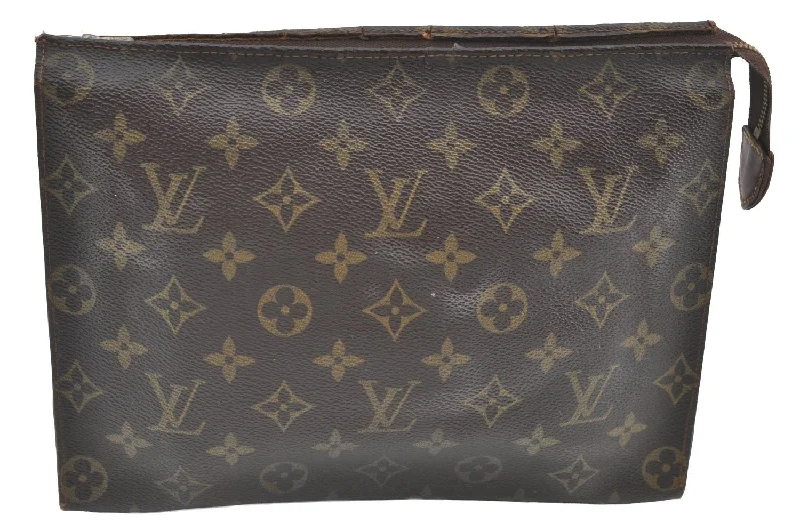 Auth Louis Vuitton Monogram Poche Toilette 26 Cosmetics Pouch Old Model LV K7712