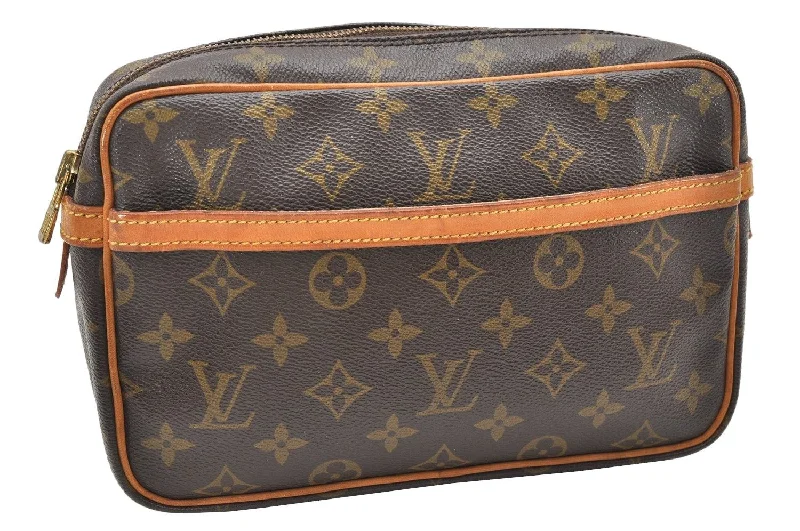 Authentic Louis Vuitton Monogram Compiegne 23 Clutch Hand Bag M51847 LV 2573K