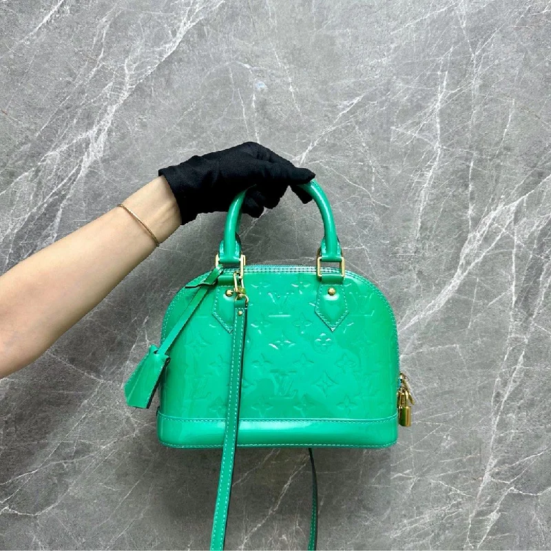 LV Alma BB Patent Leather Emerald GHW