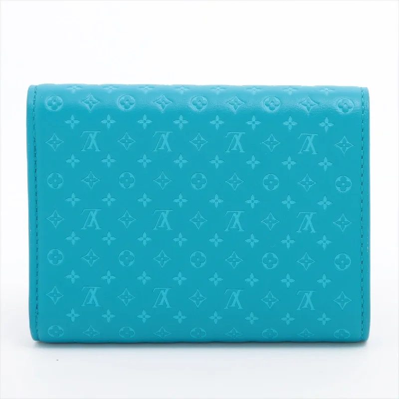 Louis Vuitton Nanograms Portefolio Victoria M82314 Blue Compact Wallet