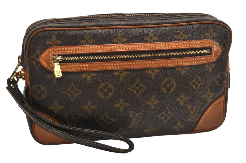 Authentic Louis Vuitton Monogram Marly Dragonne GM M51825 Clutch Hand Bag 1750K